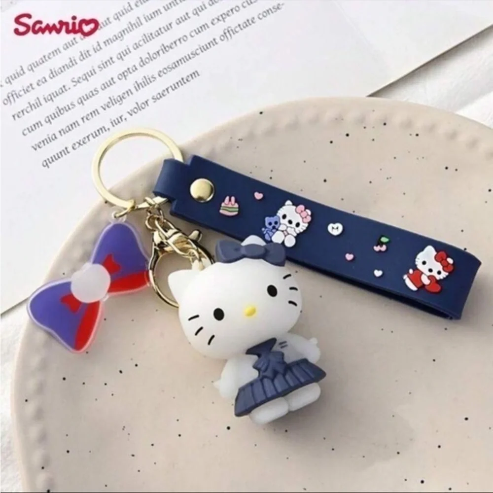 Sanrio Hello Kitty Blue Dress Keychain Bag Charm - Picture 1 of 5